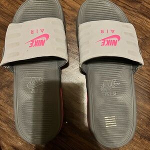 Nike Women's Air Slide Sandals in Gray and Pink